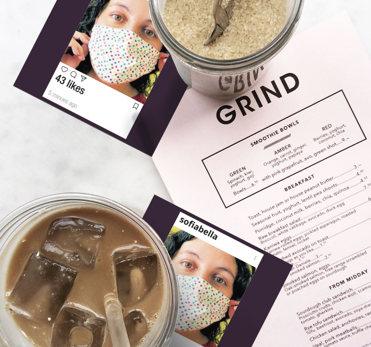 Instagram con sottobicchieri personalizzati foto e testo - TenStickers