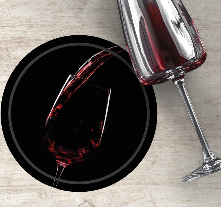 Sottobicchiere  tema vintage Bicchiere di vino rosso - TenStickers