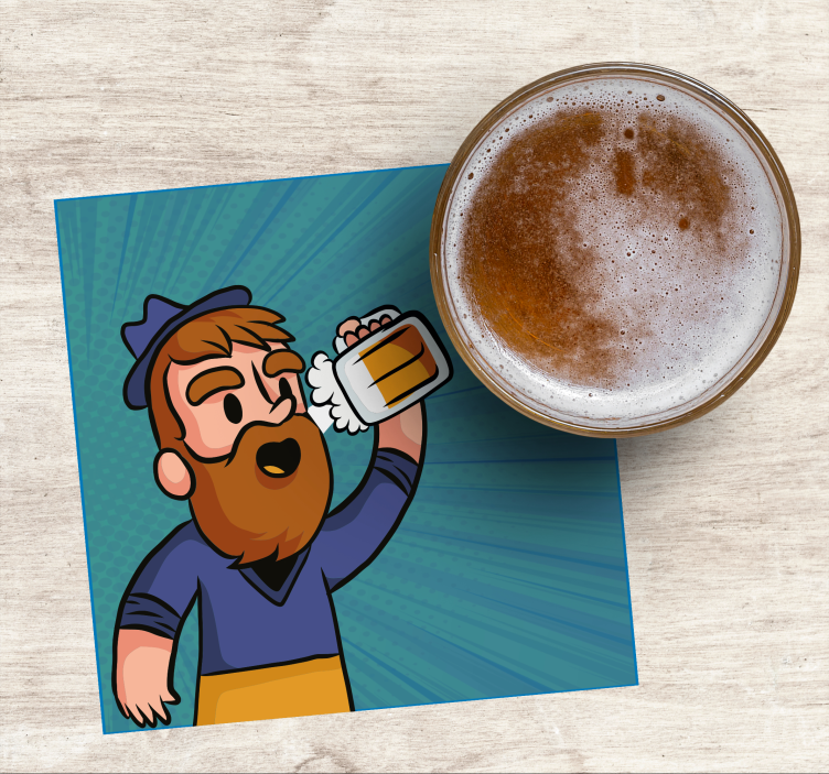 Sottobicchieri birra appassionato di birra gioioso - TenStickers