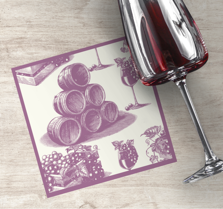 Sottobicchieri birra botti e bicchieri - TenStickers