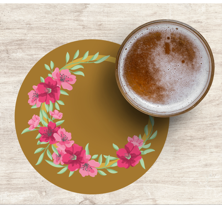 Sottobicchieri birra design floreale circolare - TenStickers