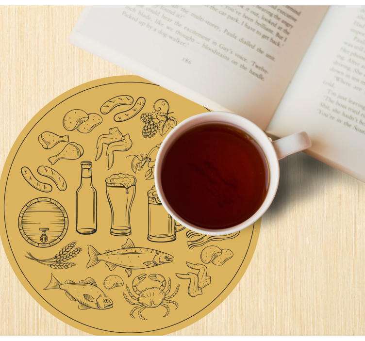 Sottobicchieri birra icone di cibo e bevande - TenStickers