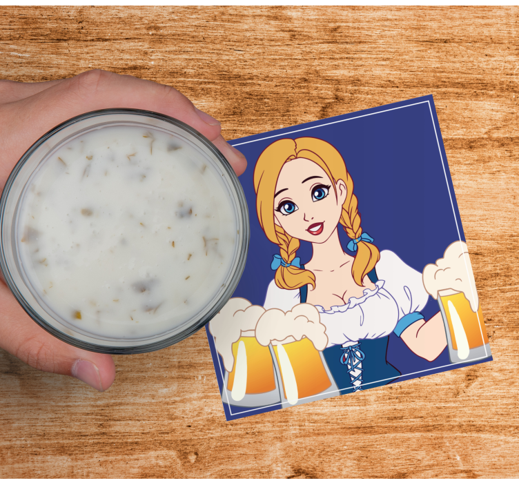 Sottobicchieri birra illustrazione barista allegro - TenStickers