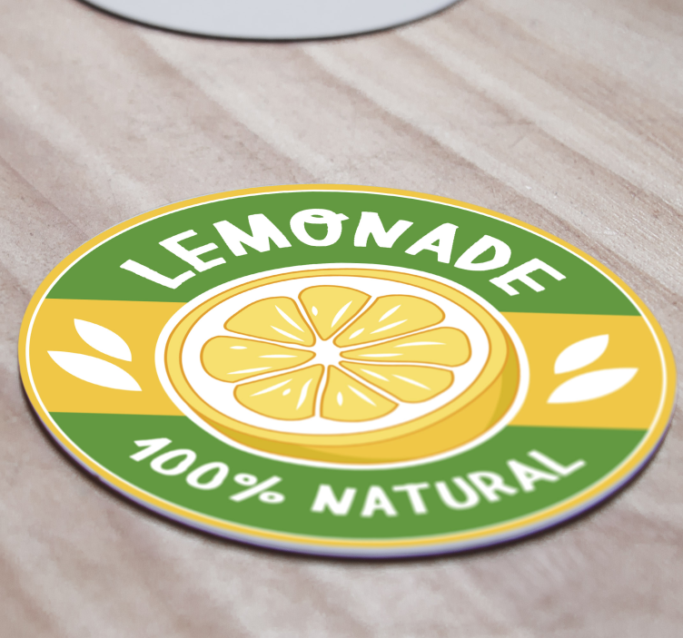 Sottobicchieri con frase fetta di limone naturale - TenStickers