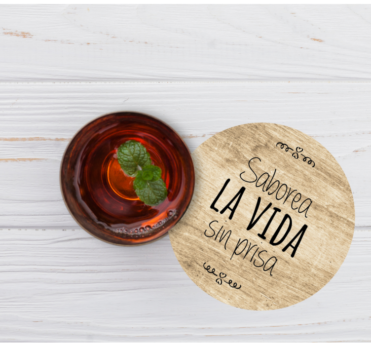 Sottobicchieri con frase gusta i momenti della vita - TenStickers