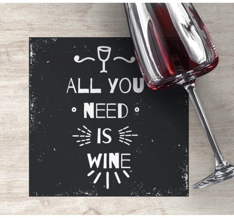 Sottobicchieri con frase necessità del vino - TenStickers