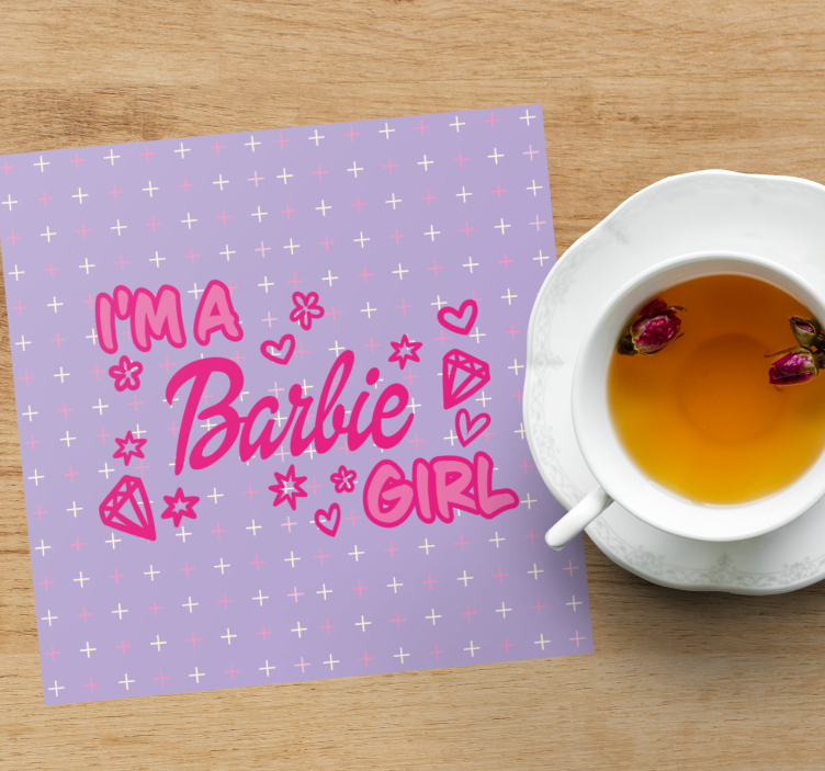 Sottobicchieri con frase rosa giocosa - TenStickers