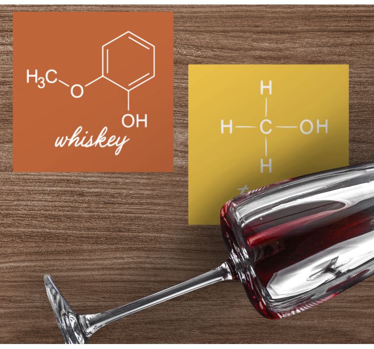 Sottobicchieri con frase strutture chimiche degli spiriti - TenStickers