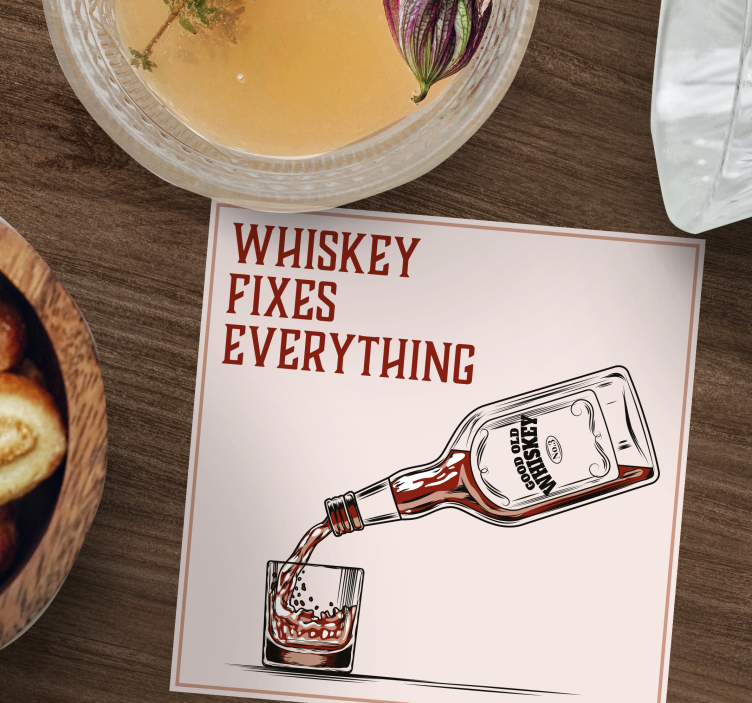 Sottobicchieri con frase verso il whiskey - TenStickers