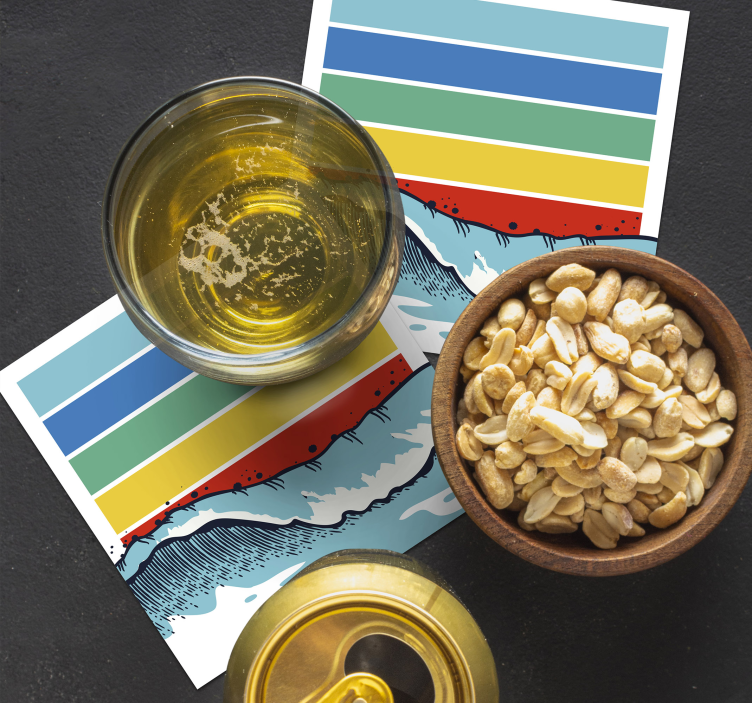 Sottobicchieri con motivi a onde colorate - TenStickers