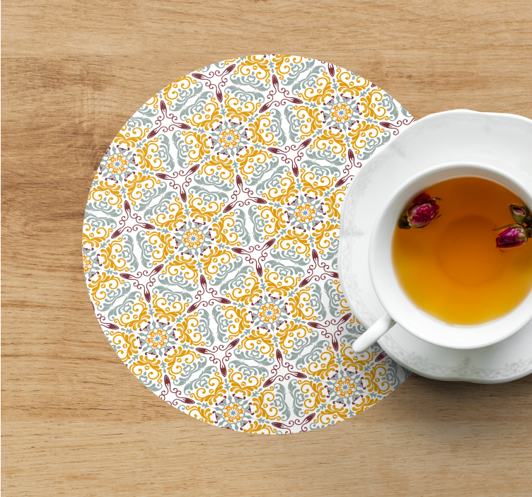 Sottobicchieri con motivi composizione di fiori intricati - TenStickers