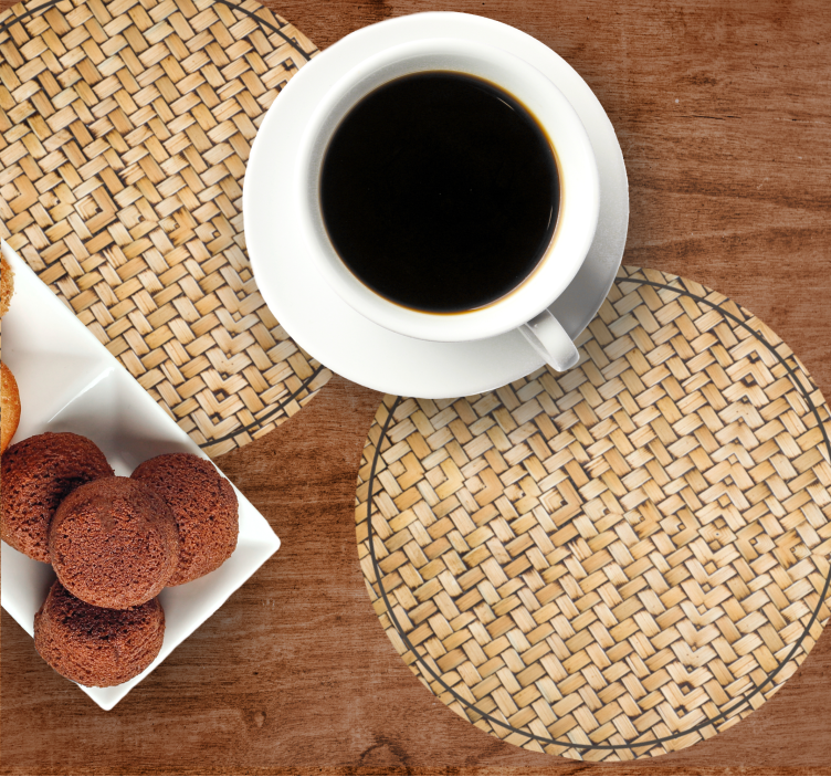 Sottobicchieri con motivi elementi circolari testurizzati - TenStickers