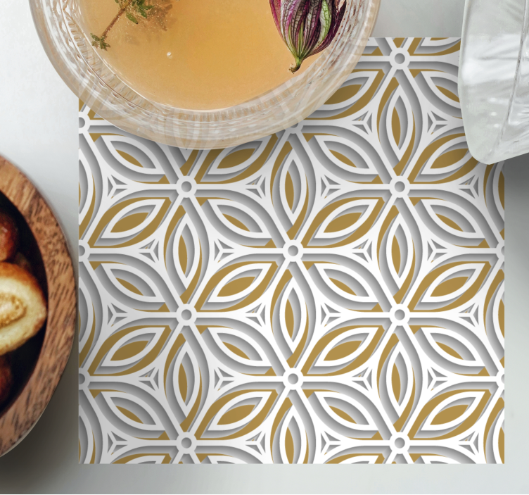 Sottobicchieri con motivi elemento floreale intricato - TenStickers