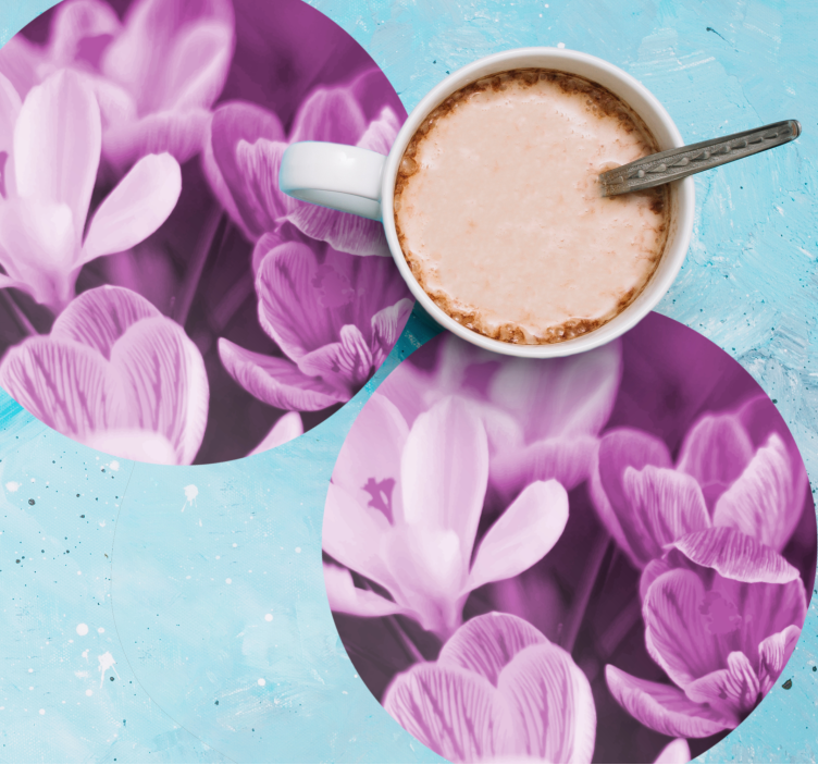 Sottobicchieri con motivi elemento floreale vivace - TenStickers