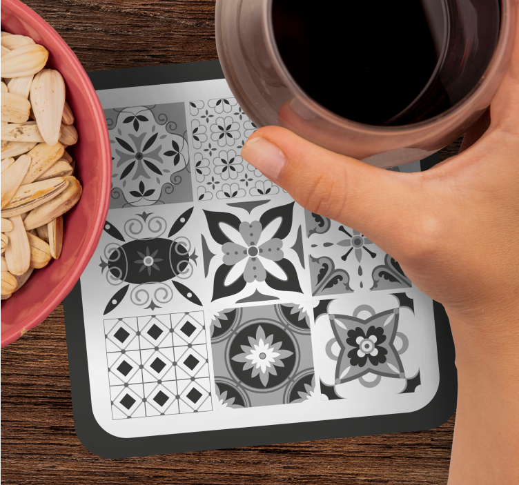 Sottobicchieri con motivi floreali geometrici - TenStickers