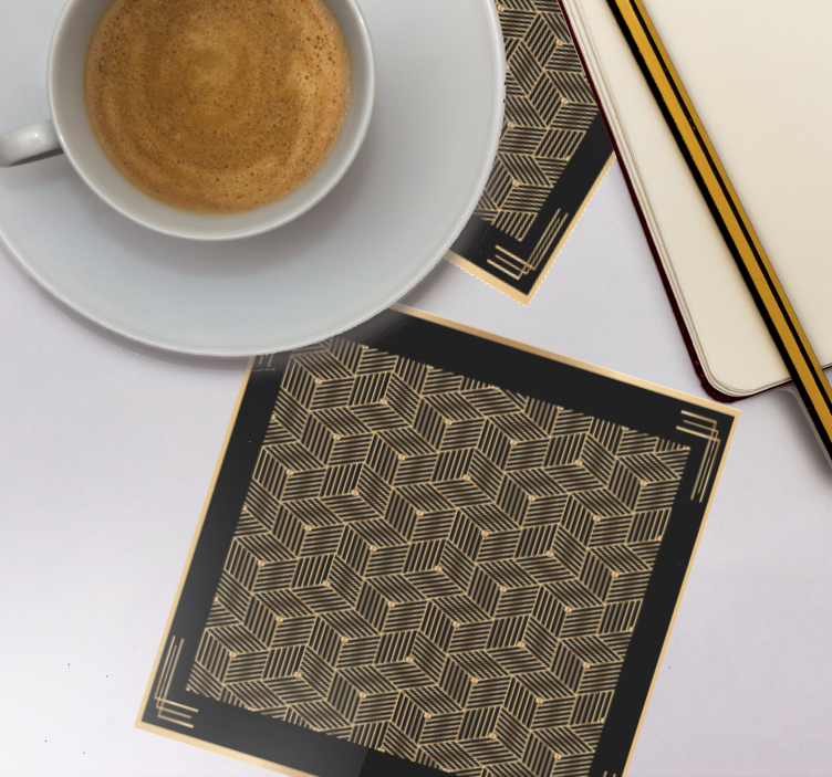 Sottobicchieri con motivi foglia geometrica - TenStickers