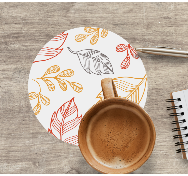 Sottobicchieri con motivi foglie sovrapposte - TenStickers