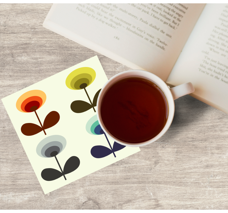 Sottobicchieri con motivi forme floreali sovrapposte - TenStickers