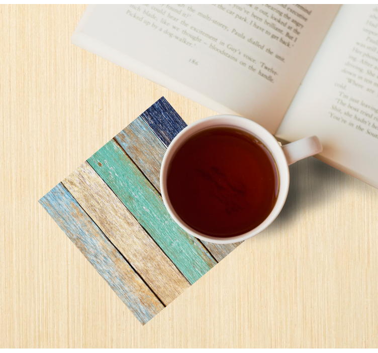 Sottobicchieri con motivi legno invecchiato - TenStickers