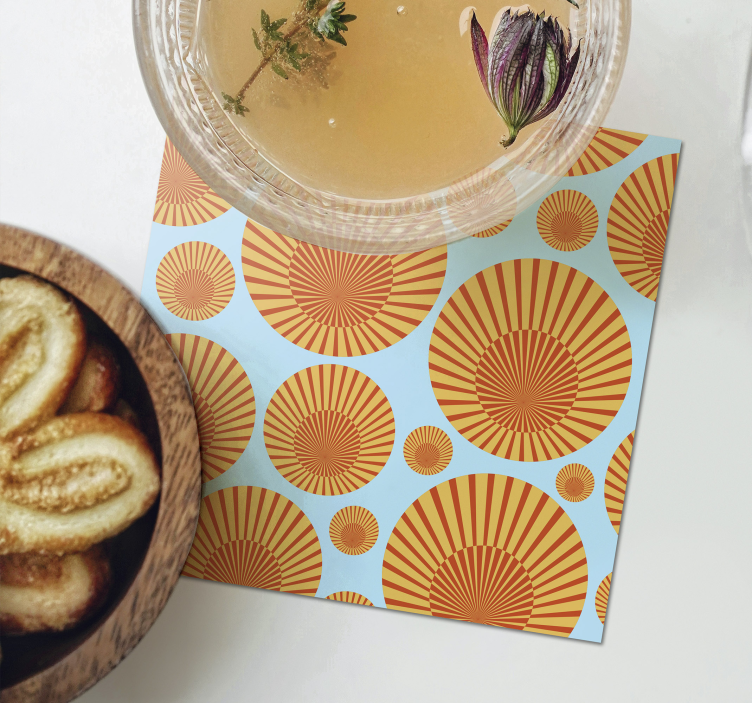 Sottobicchieri con motivi motivi circolari radianti - TenStickers