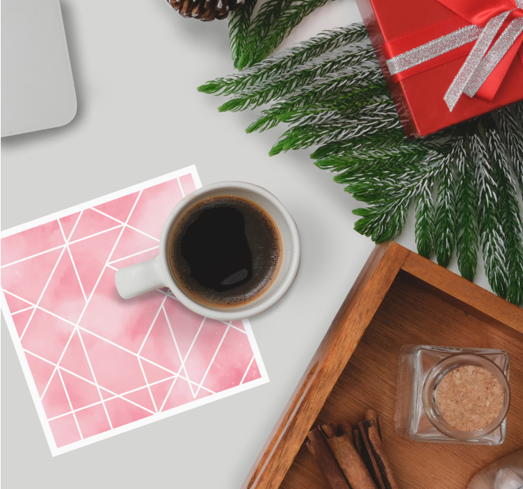 Sottobicchieri con motivi motivo geometrico rosa - TenStickers