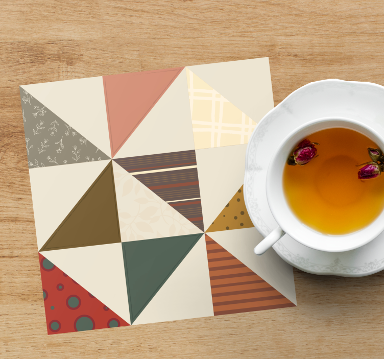 Sottobicchieri con motivi segmenti colorati geometrici - TenStickers