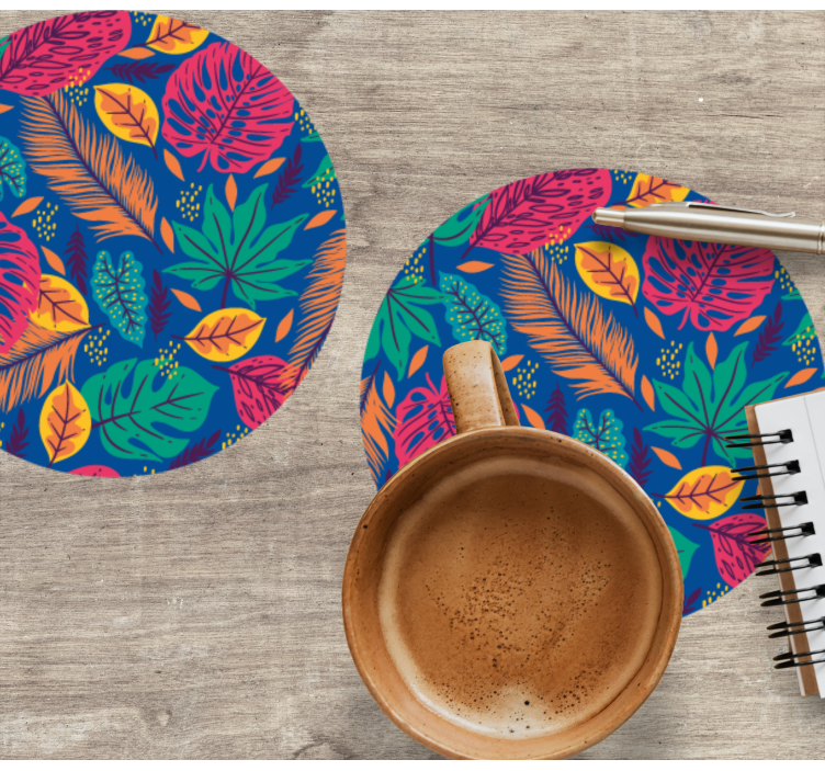 Sottobicchieri con motivi stampa foglia tropicale - TenStickers