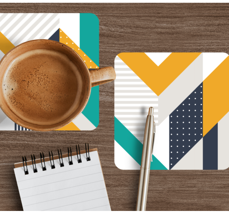 Sottobicchieri moderno motivi geometrici a blocchi di colore - TenStickers