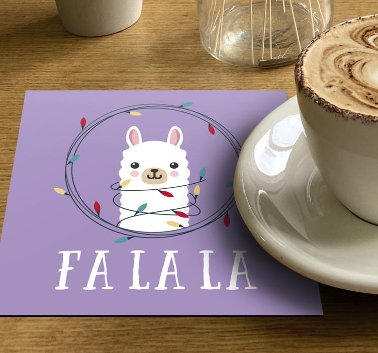 Sottobicchieri natalizi allegria di llama fantasiosa - TenStickers