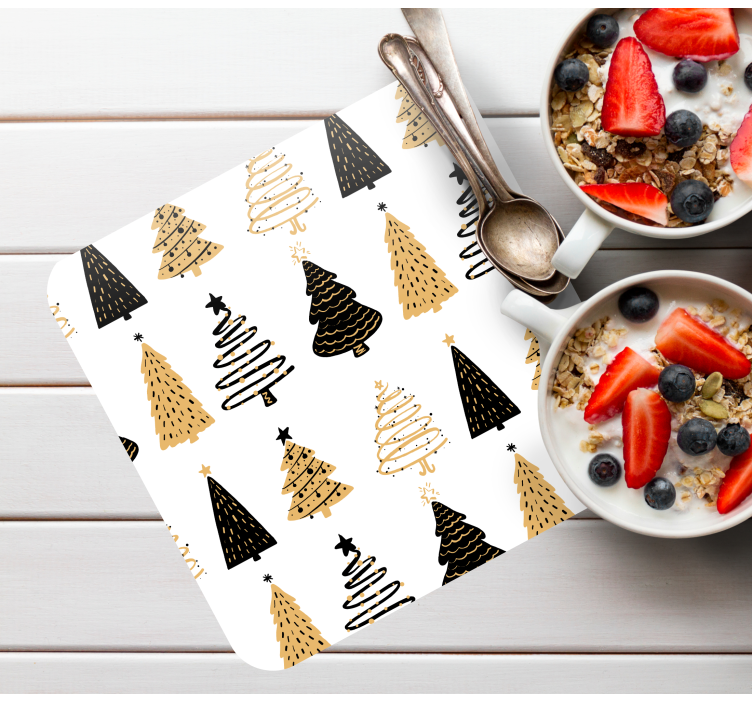 Sottobicchieri natalizi con motivo ad albero stilizzato - TenStickers