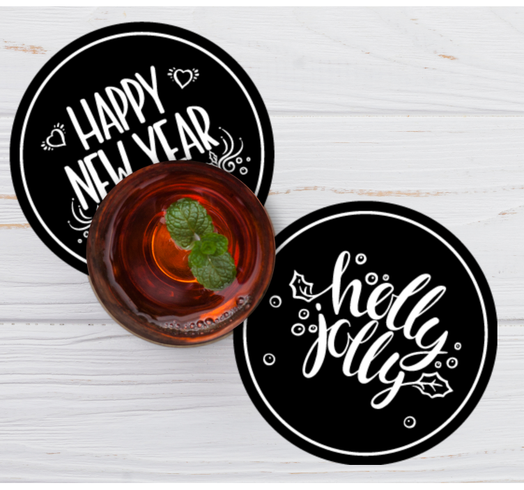 Sottobicchieri natalizi saluti festivi gioiosi - TenStickers