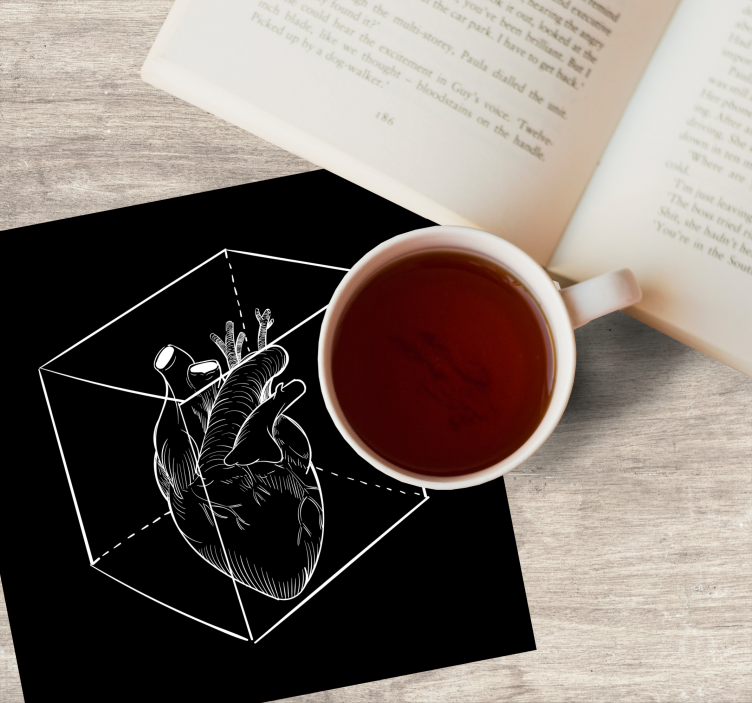 Sottobicchieri nerd cuore in cubo 3d - TenStickers