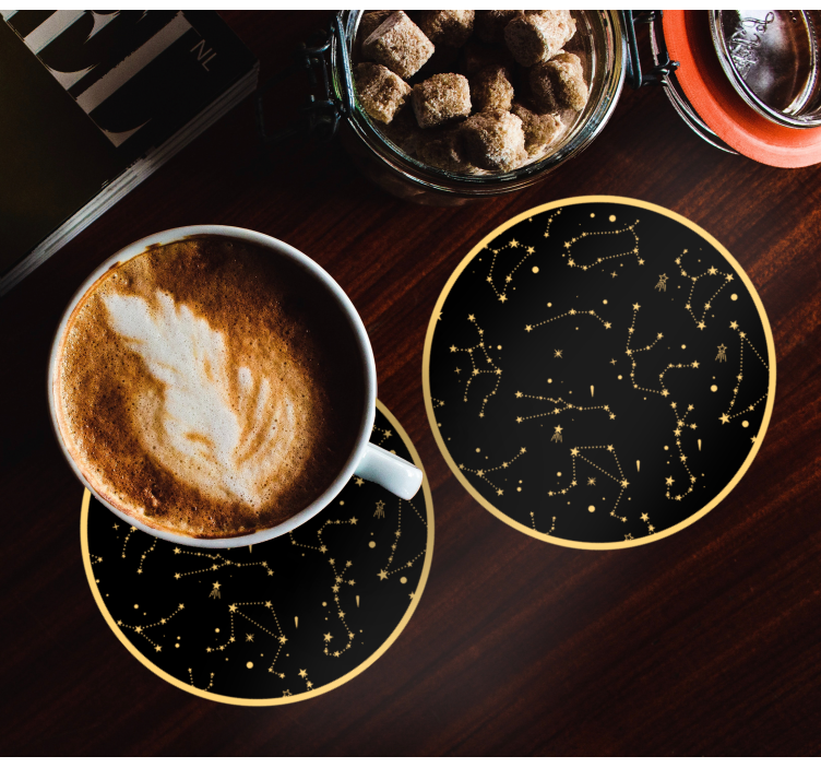 Sottobicchieri nerd elementi di pattern celestiale - TenStickers