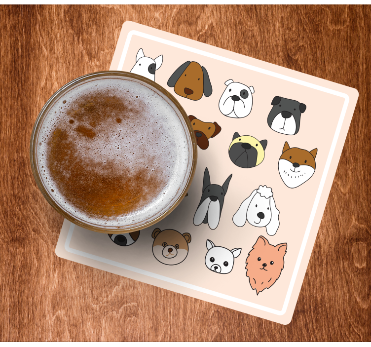 Sottobicchieri nerd faccine di animali carini - TenStickers