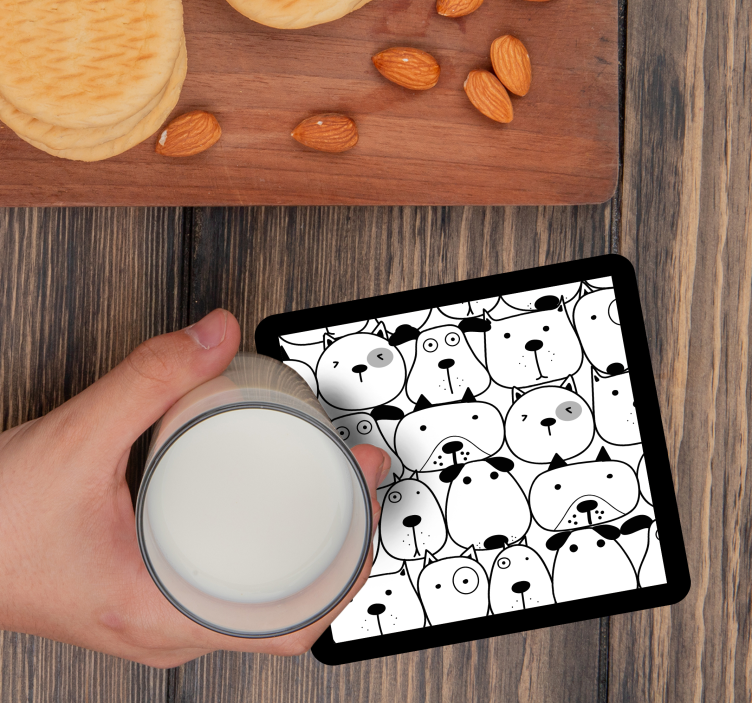 Sottobicchieri nerd faccine di cani bizzarri - TenStickers