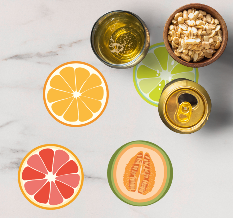 Sottobicchieri nerd fette di frutta - TenStickers