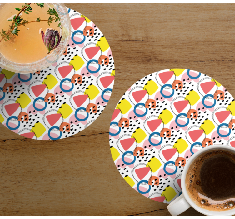 Sottobicchieri nerd forme astratte colorate - TenStickers