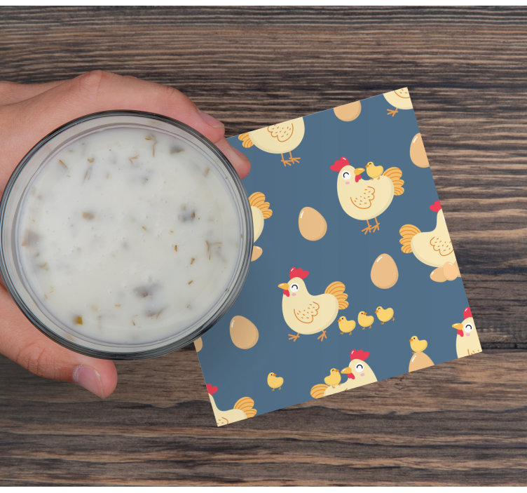 Sottobicchieri nerd galline giocose con uova - TenStickers