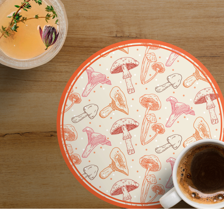 Sottobicchieri nerd illustrazione di funghi fantasiosi - TenStickers