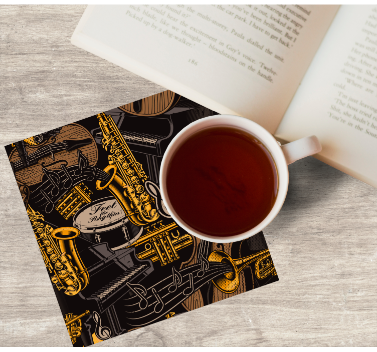 Sottobicchieri nerd motivi strumenti musicali - TenStickers