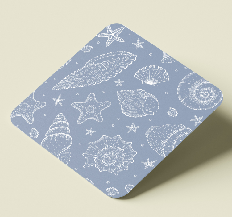 Sottobicchieri nerd motivo con conchiglie e stelle - TenStickers