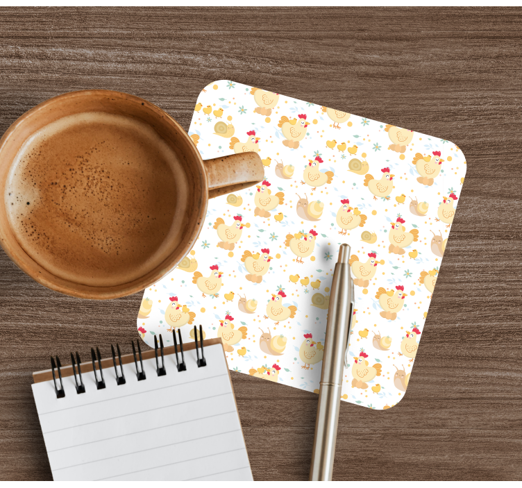 Sottobicchieri nerd motivo di pollo giocoso - TenStickers