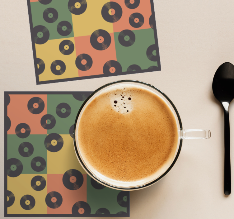 Sottobicchieri nerd motivo dischi in vinile - TenStickers