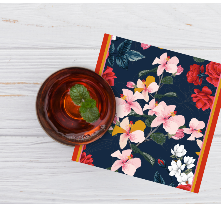 Sottobicchieri nerd motivo floreale tropicale - TenStickers