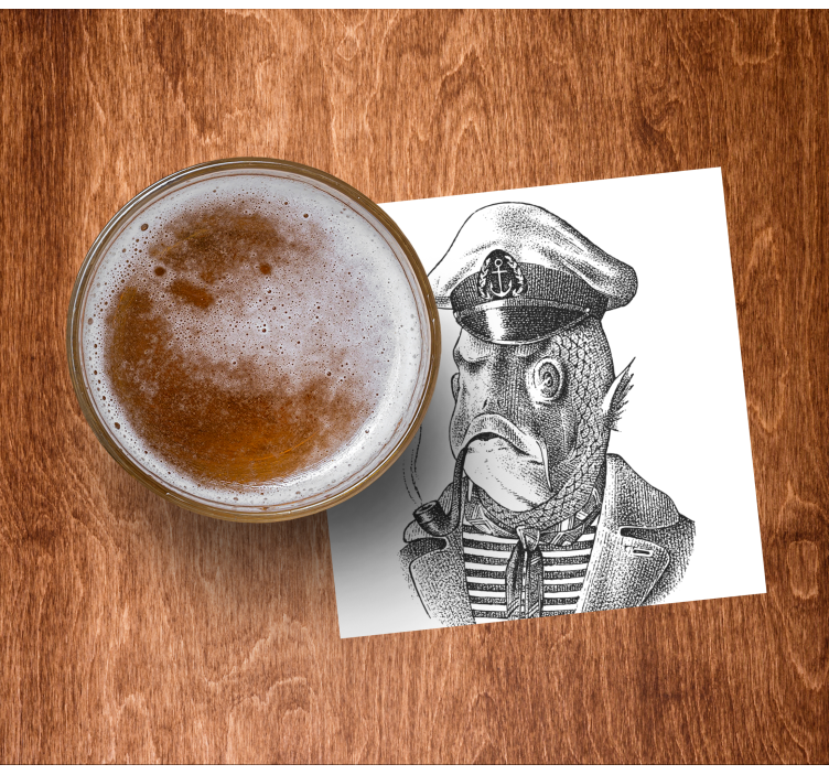 Sottobicchieri nerd personaggio pesce capitano - TenStickers