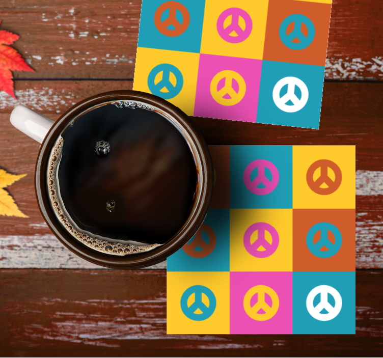 Sottobicchieri nerd simboli di pace colorati - TenStickers