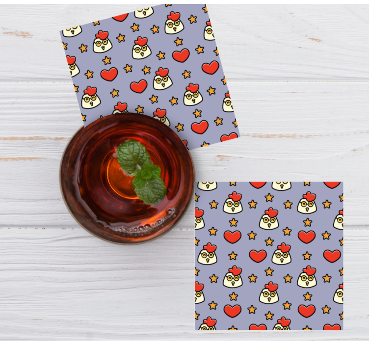 Sottobicchieri nerd teste di pollo giocose - TenStickers