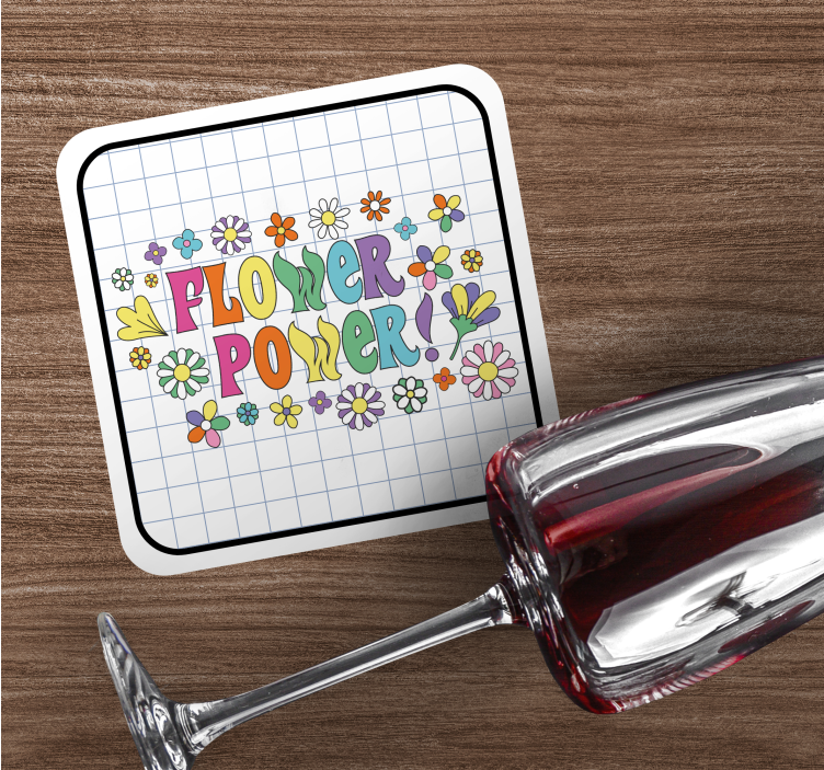 Sottobicchieri nerd tipografia floreale colorata - TenStickers