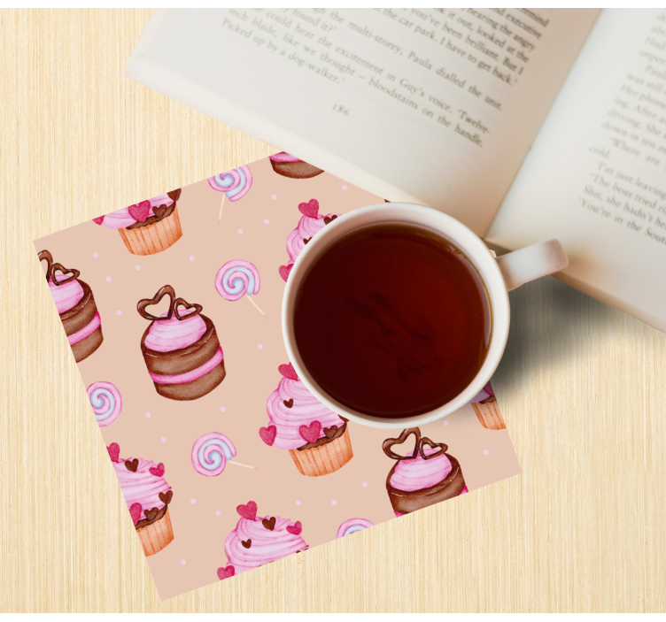 Sottobicchieri personalizzabile motivo dolce cupcake - TenStickers