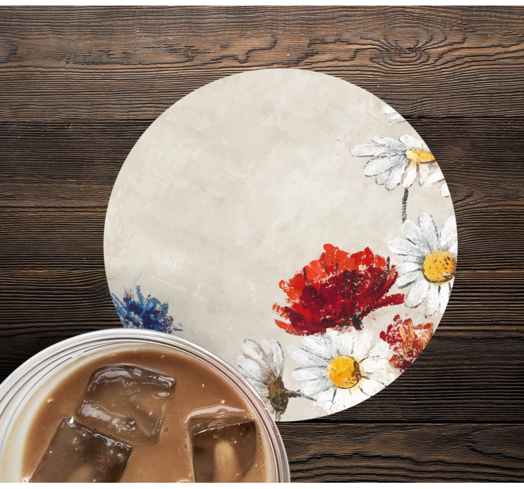 Sottobicchieri vintage composizione di fiori vivaci - TenStickers